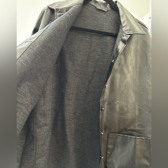 SHEIN leather- like black jacket/ shacket - Picture 9 of 15